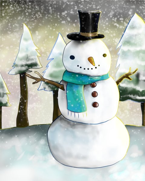Снеговик иллюстрация