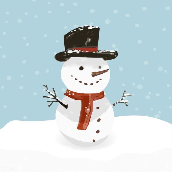 Современный Снеговик рисунок