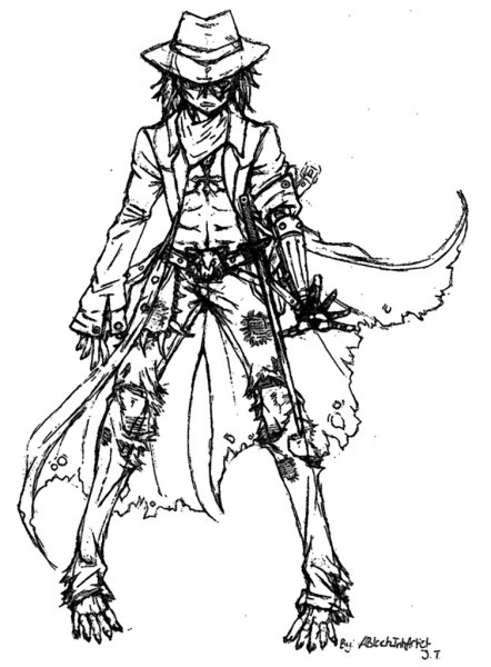 Ковбой скетч в полный рост