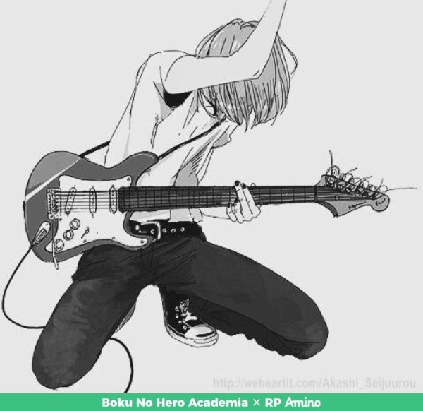 Парень с гитарой арт