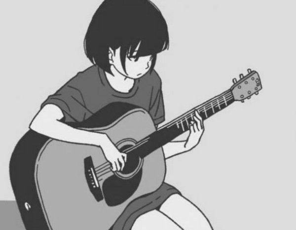 Чел с гитарой арт