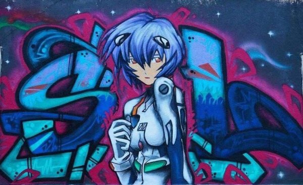 Стрит арт в стиле аниме
