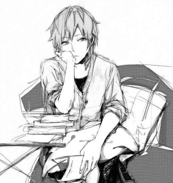 Аниме парень писатель
