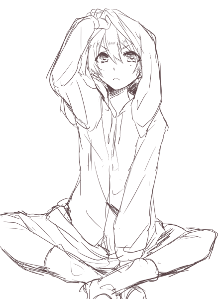 Набросок человека аниме