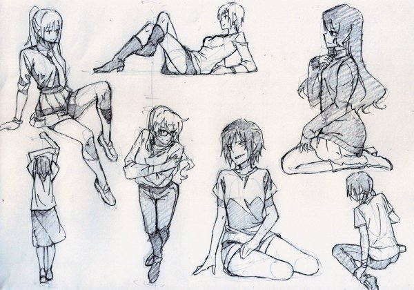 Сидячие позы скетч