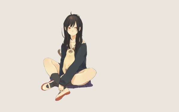 Аниме девушка сидит