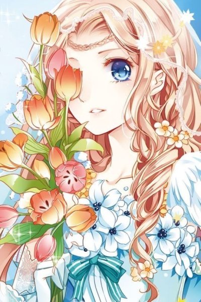 Аниме девушка в цветах