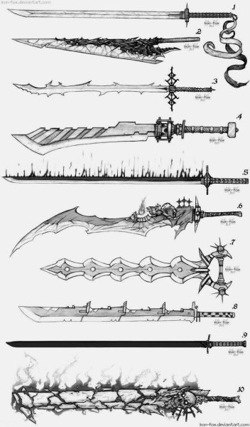 Сбоку меч рисовка