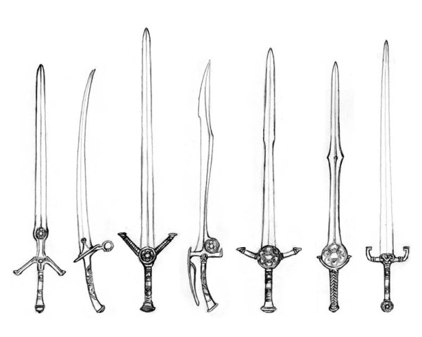 Рисование холодного оружия