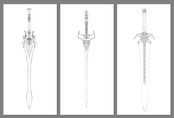 Красивый меч рисунок