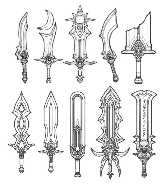 Фэнтези оружие скетч