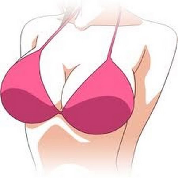 Нарисованная женская грудь