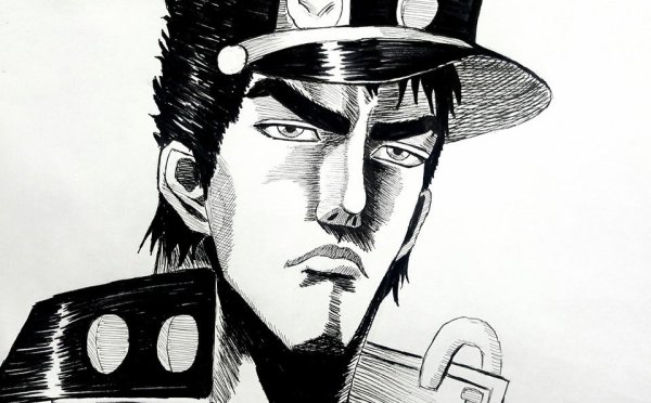 Джотаро рисовка Араки