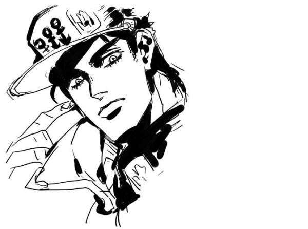 Джотаро Куджо черно белый