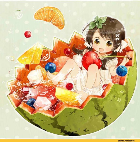 Аниме девочки фрукты