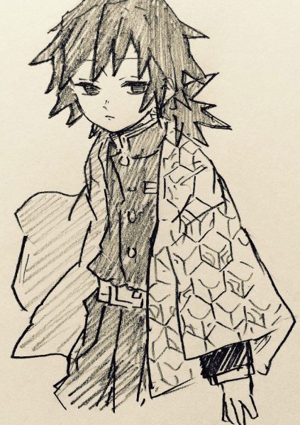 Томиока карандашом