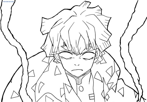 Зенитсу клинок рассекающий демонов раскраска