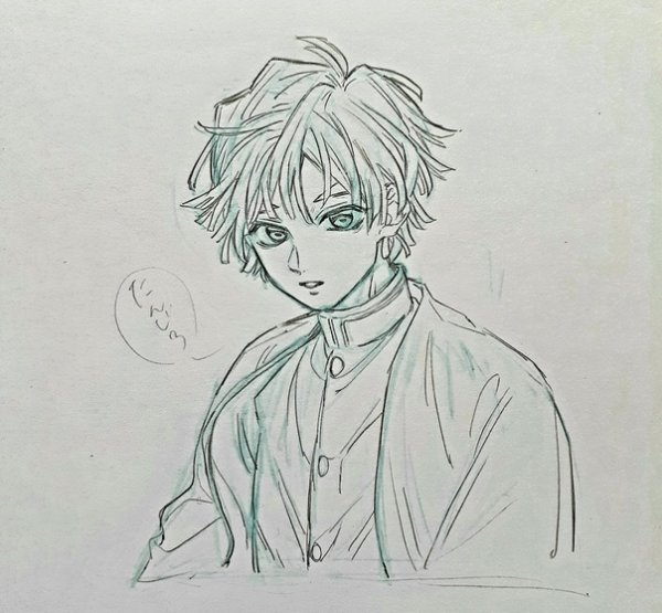 Зеницу Агацума арт карандашом