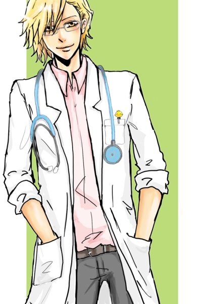 Аниме парень в медицинском халате