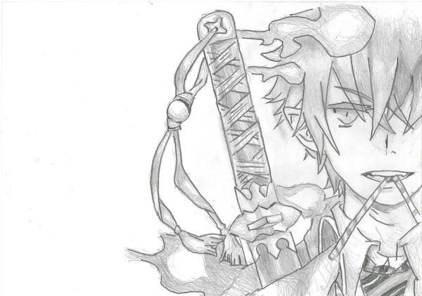 Окумура Рин рисунок карандашом