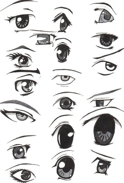 Рисовка аниме глаз