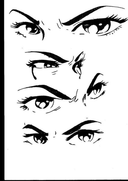 Аниме глаза и брови