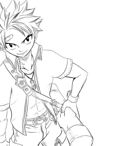 Аниме хвост феи Нацу для срисовки