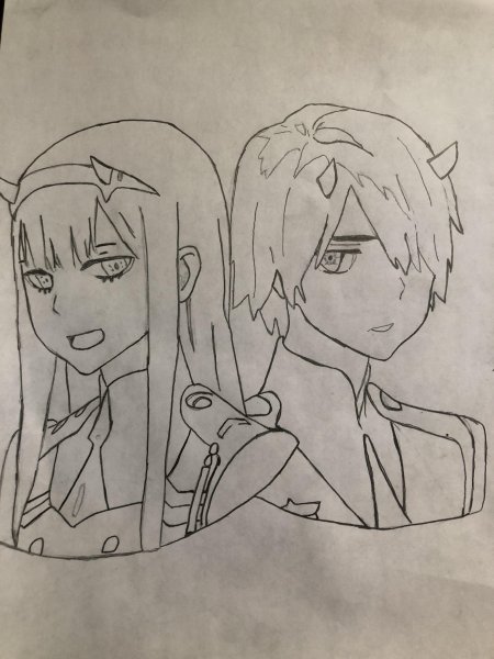 Хиро срисовка из аниме