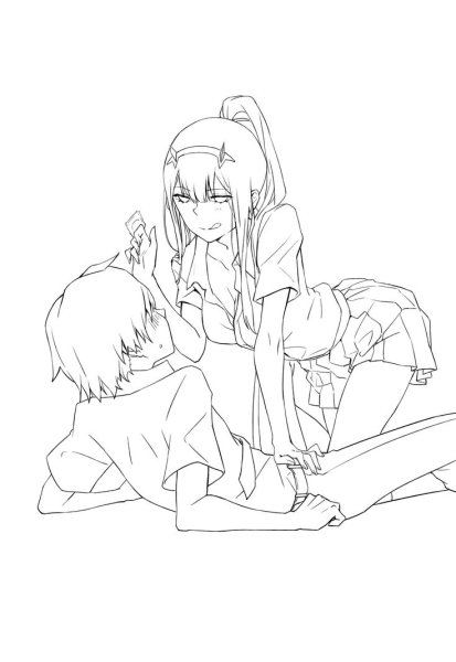 Раскраски аниме 02 и Хиро