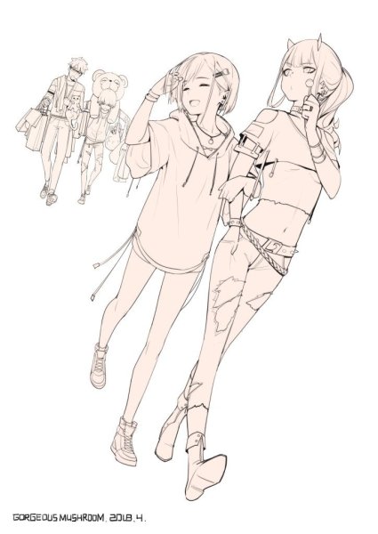 Скетчи аниме милый во Франксе