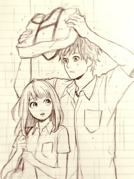 Милые скетчи парочек аниме