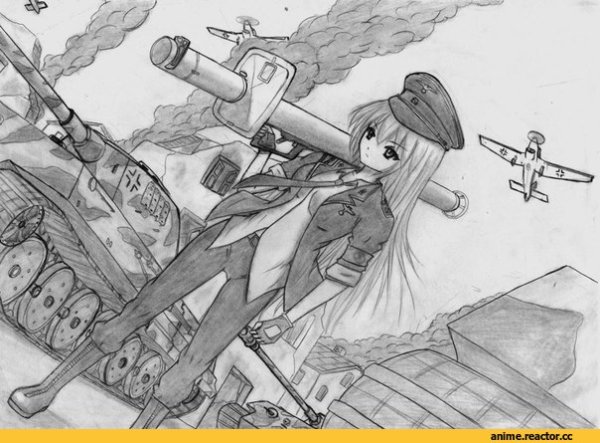 Раскраска аниме Военная