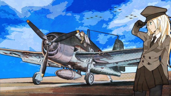 Аниме девушки и самолеты