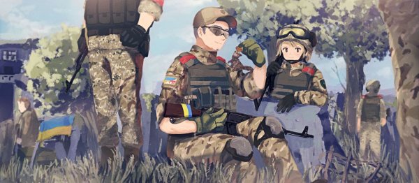 Солдат ВСУ аниме