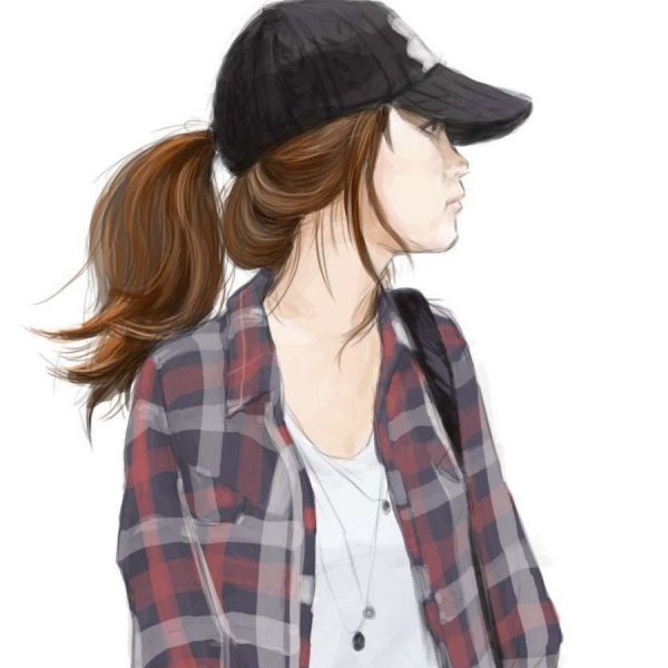 Девушка в бейсболке арт