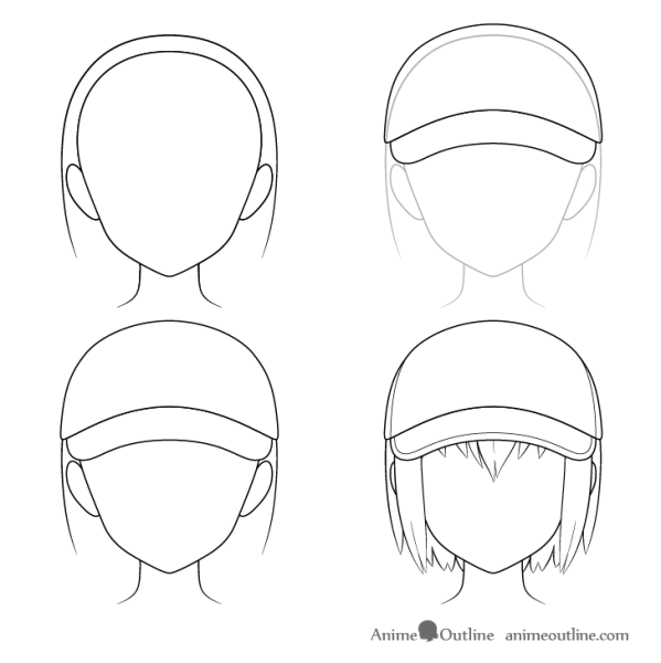 Головные уборы аниме рисовать