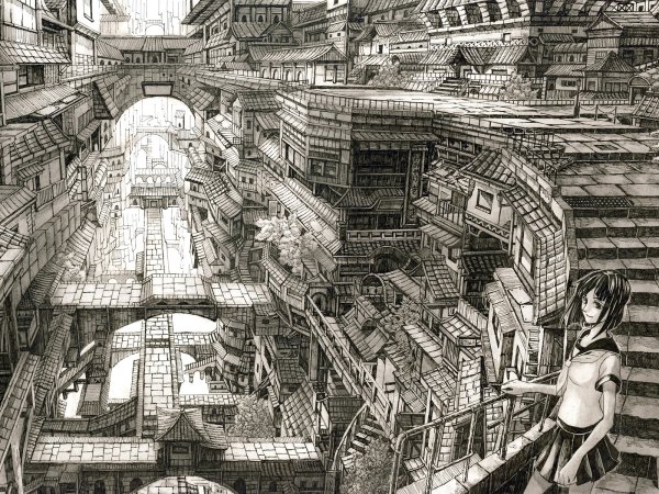 Город в стиле Манга