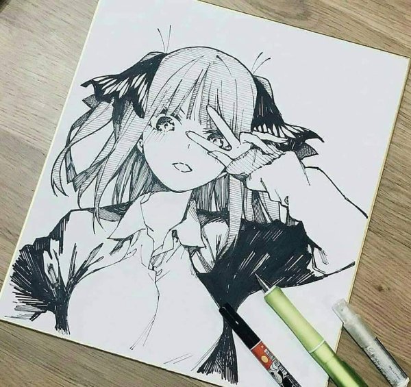 Аниме черной ручкой