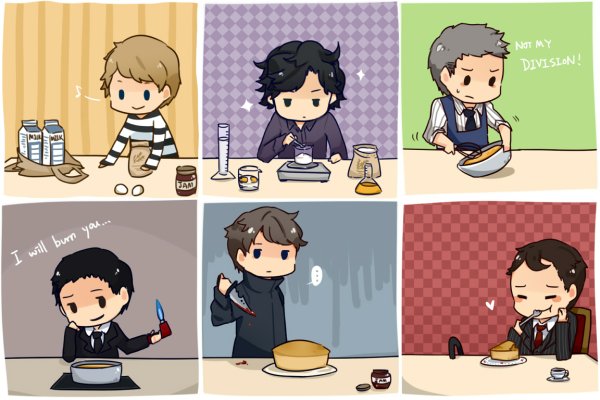 Чиби Шерлок Джон и Мориарти