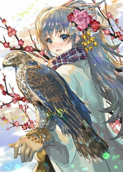 Аниме девушка птица