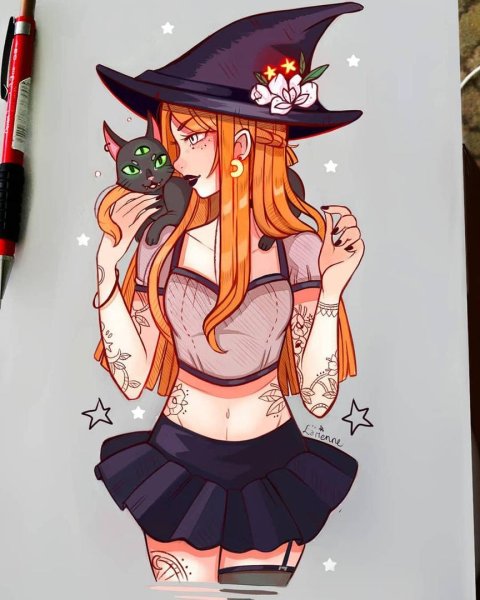 Рыжие ведьмочки аниме
