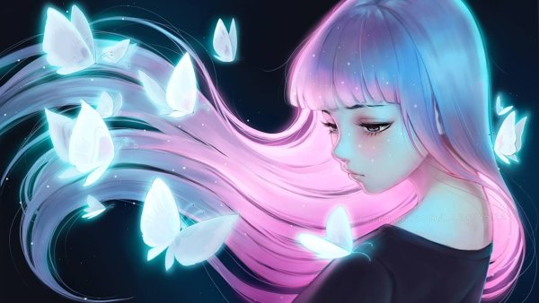 Аниме девочка бабочка