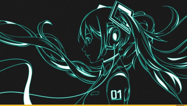 Мику Хацунэ в неоне