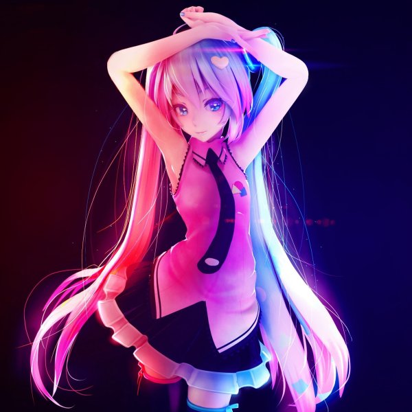 Мику Хацунэ в неоне