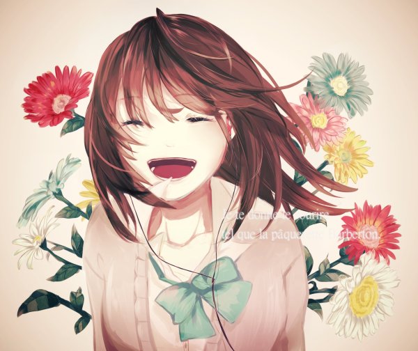 Аниме девушка улыбается