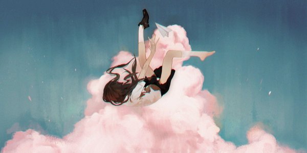 Падающая девушка рисунок