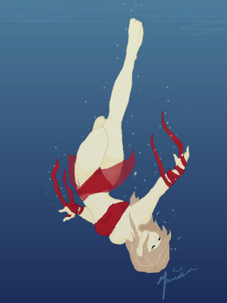 Аниме девушка падает