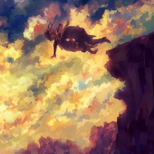 Аниме девушка падает