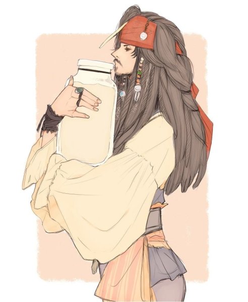 Джек Воробей в стиле аниме