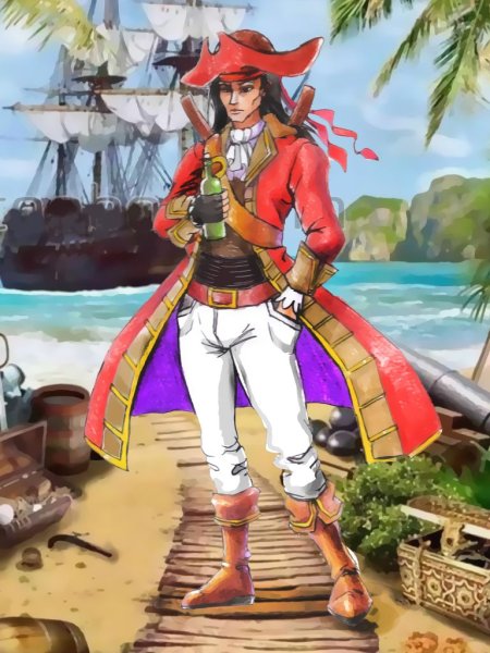 Гектор Барбосса и Джек Воробей арт